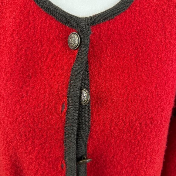 Vintage Japon et Chine Wool Cardigan – Red Folk Cottage/Western Embroidery - Picture 4 of 6